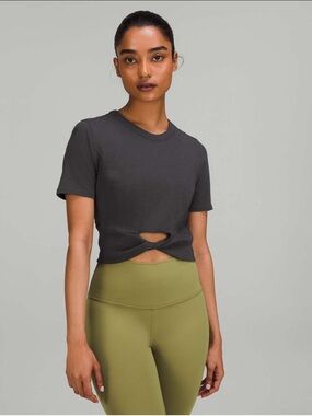 Lululemon Cropped Nulu Twist-Hem Short-Sleeve Shirt
